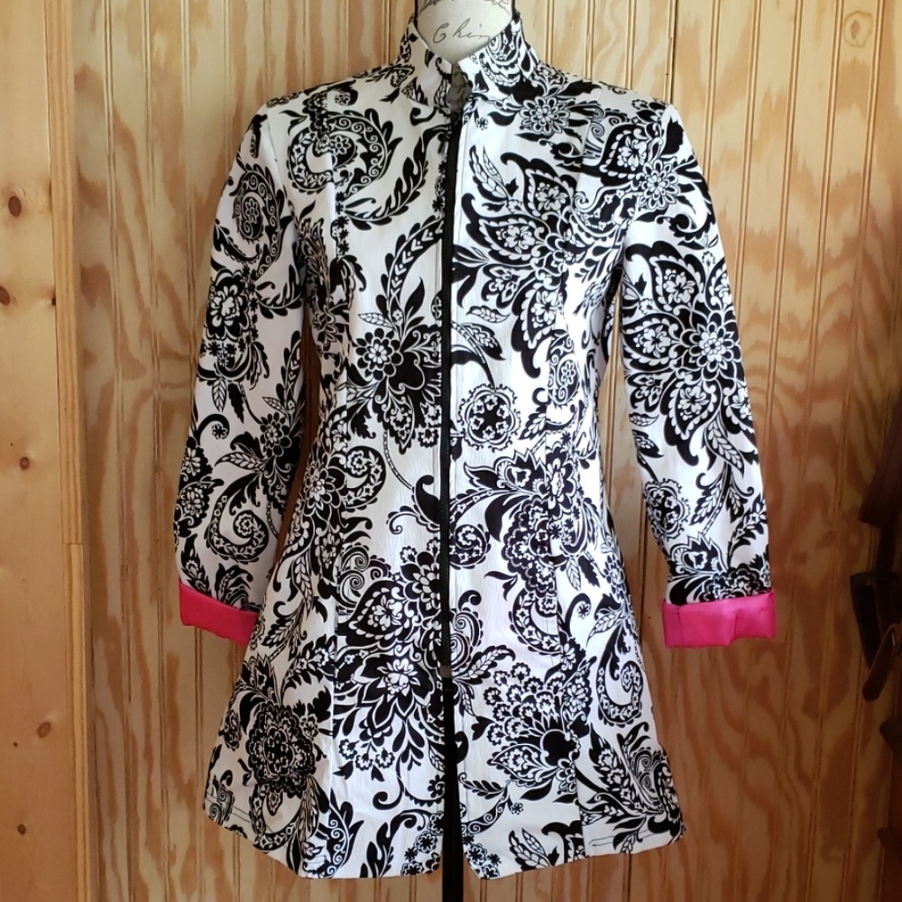 Frankly My Dear Black White Floral Jacket